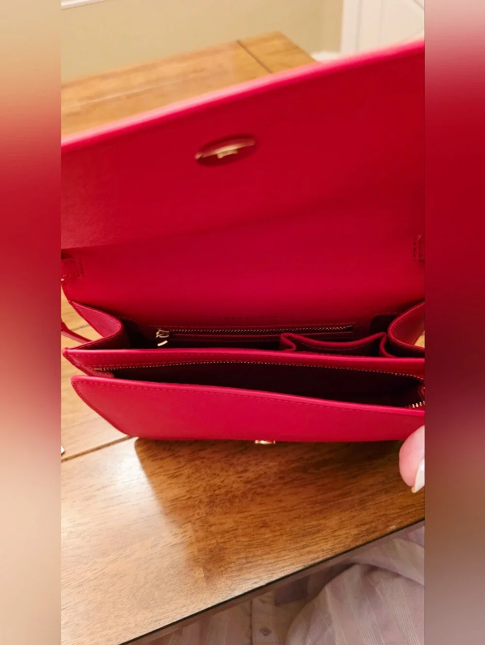 Tory Burch Red Saffiano Crossbody Bag